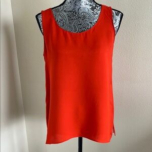Lafayette 148 New York Elegant Silk Red Sleeveless Top Size M
